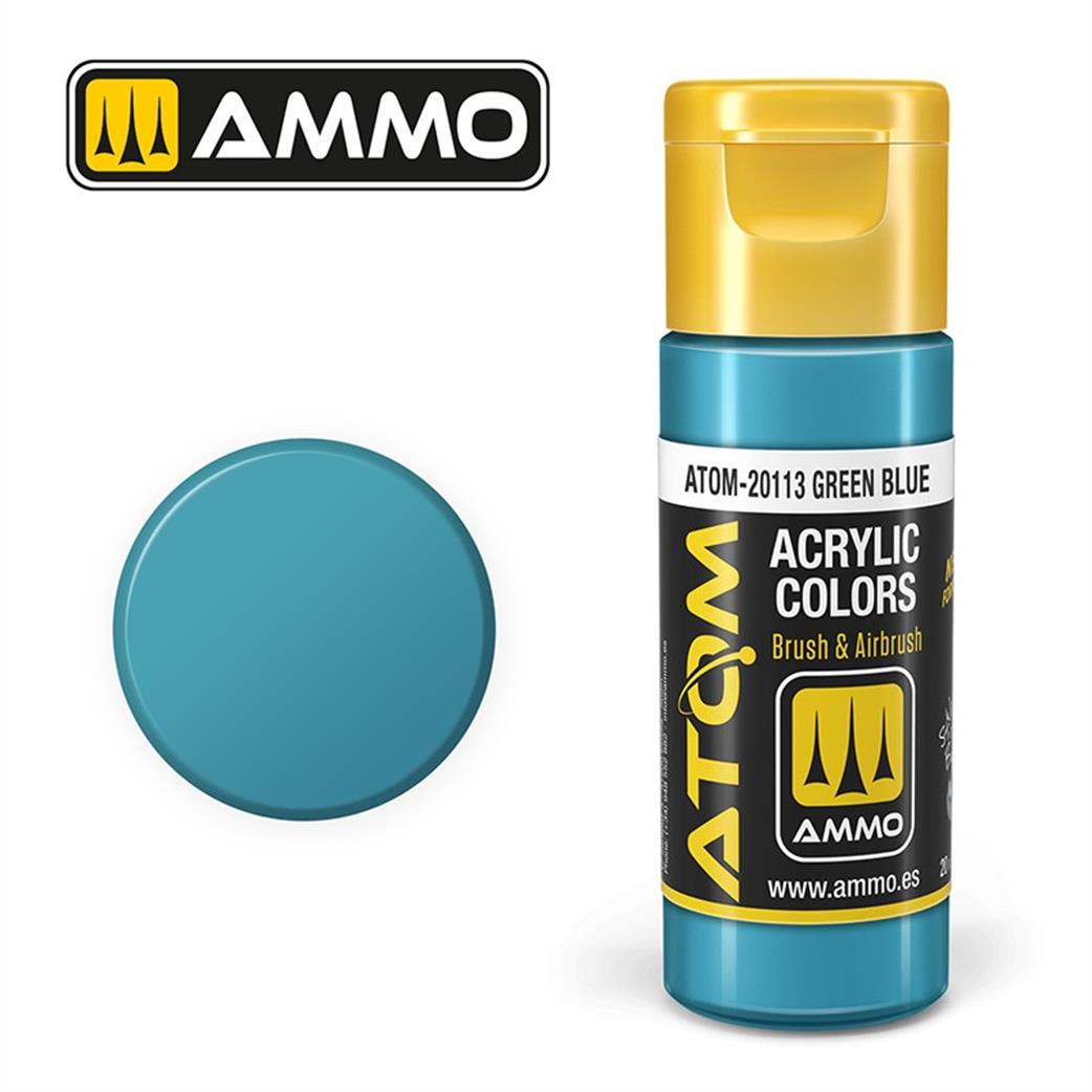 Ammo of Mig Jimenez  ATOM-20113 Atom Color Green Blue 20ml Acrylic Paint