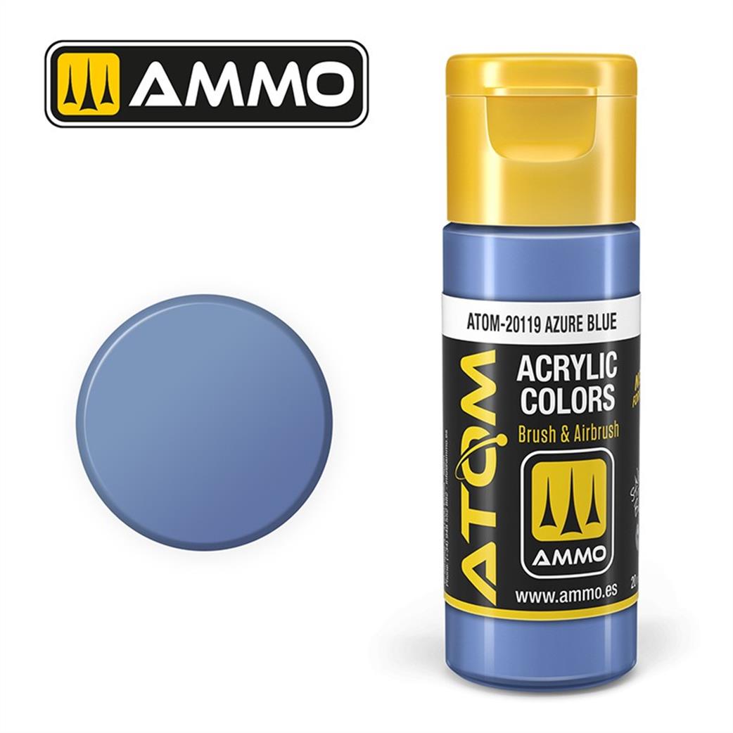 Ammo of Mig Jimenez  ATOM-20119 Atom Color Azure Blue 20ml Acrylic Paint