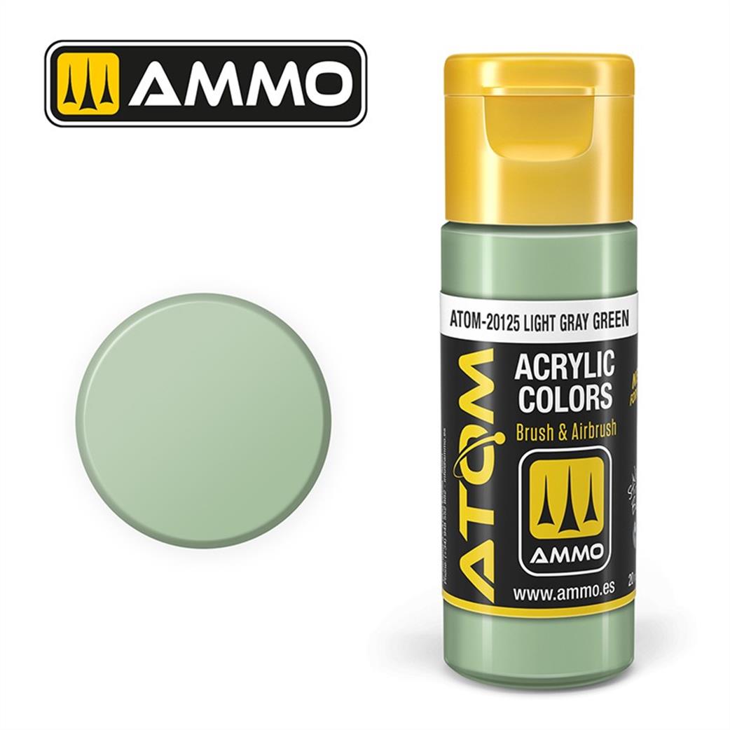 Ammo of Mig Jimenez  ATOM-20125 Atom Color Light Gray Green 20ml Acrylic Paint