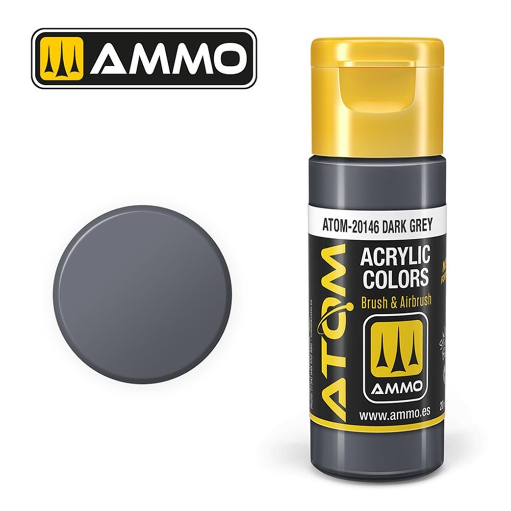 Ammo of Mig Jimenez  ATOM-20146 Atom Color Dark Grey 20ml Acrylic Paint