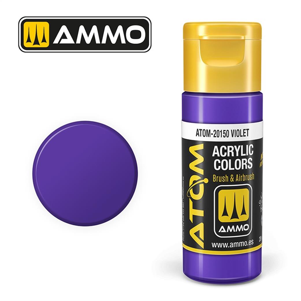 Ammo of Mig Jimenez  ATOM-20150 Atom Color Violet 20ml Acrylic Paint