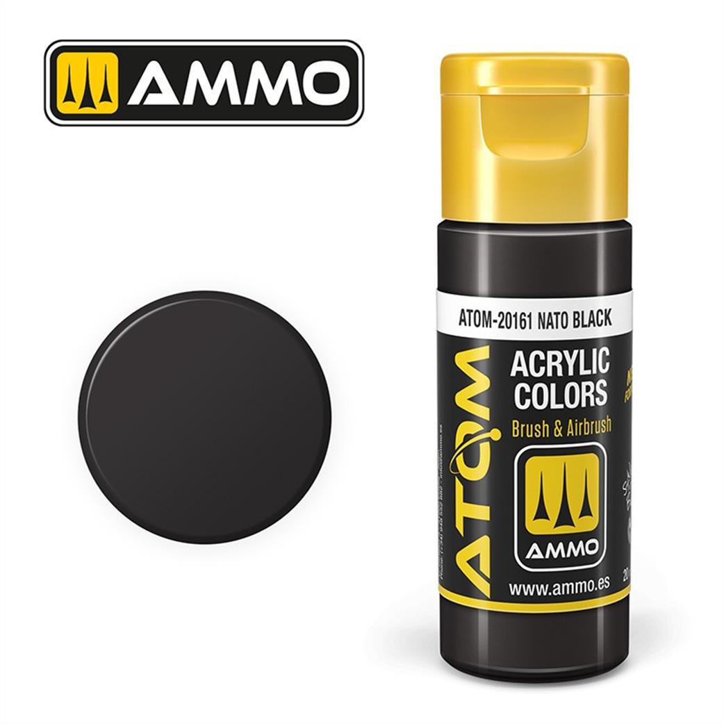 Ammo of Mig Jimenez  ATOM-20161 Atom Color Nato Black 20ml Acrylic Paint