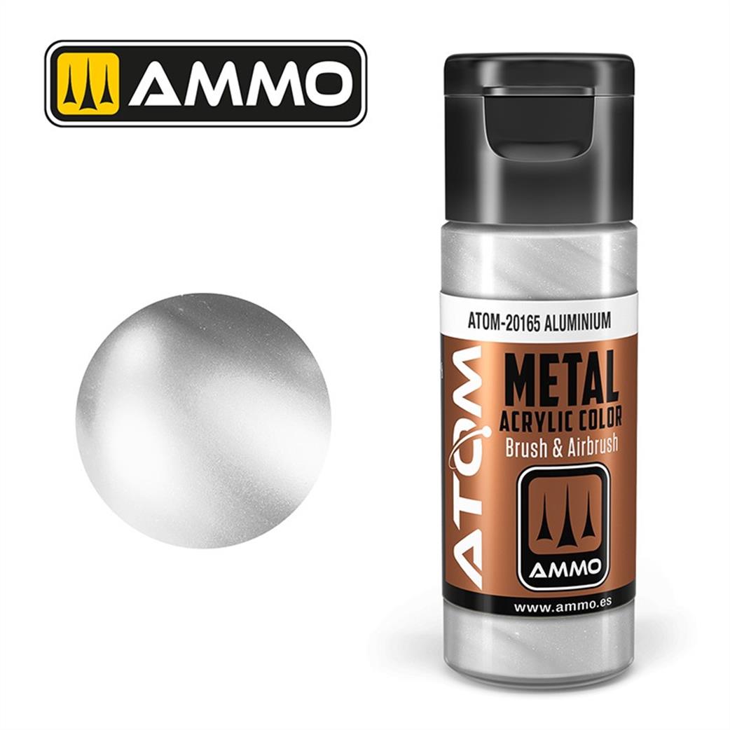 Ammo of Mig Jimenez  ATOM-20165 Atom Color Metallic Aluminium 20ml Acrylic Paint