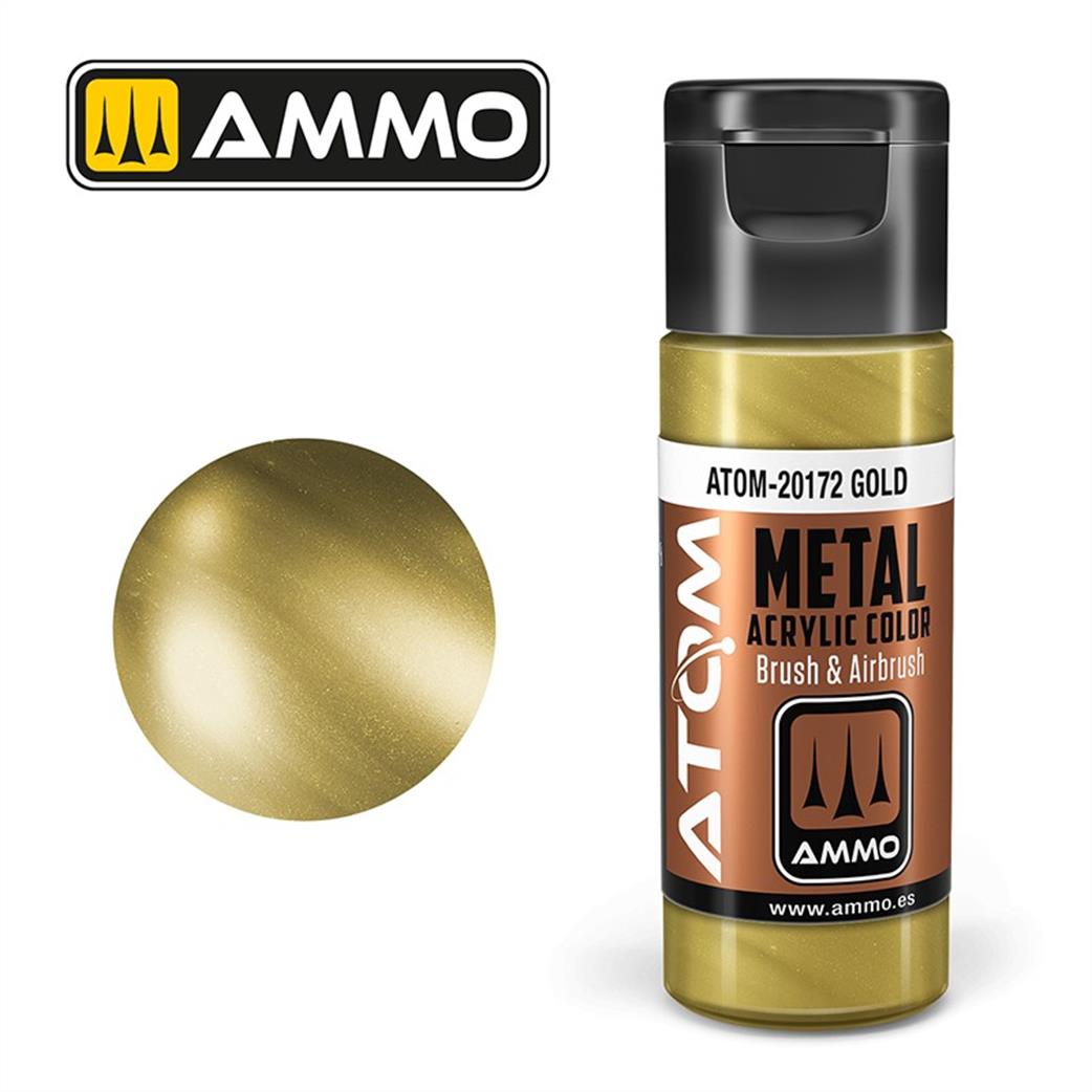 Ammo of Mig Jimenez  ATOM-20172 Atom Color Metallic Gold 20ml Acrylic Paint