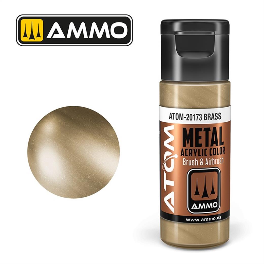 Ammo of Mig Jimenez  ATOM-20173 Atom Color Metallic Brass 20ml Acrylic Paint