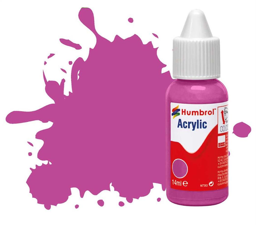 Humbrol  DB0058 58 Magenta Matt 14ml Acrylic Paint Dropper Bottle