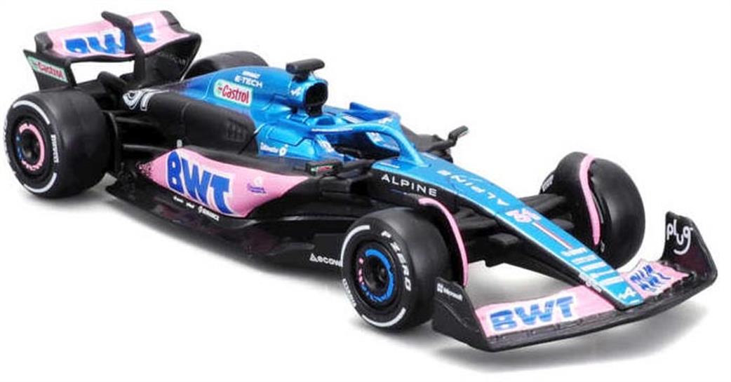 Burago 1/43 B18-38073O BWT Alpine F1 2023 A523 #31 Esteban Ocon w/Helmet and Showcase Model