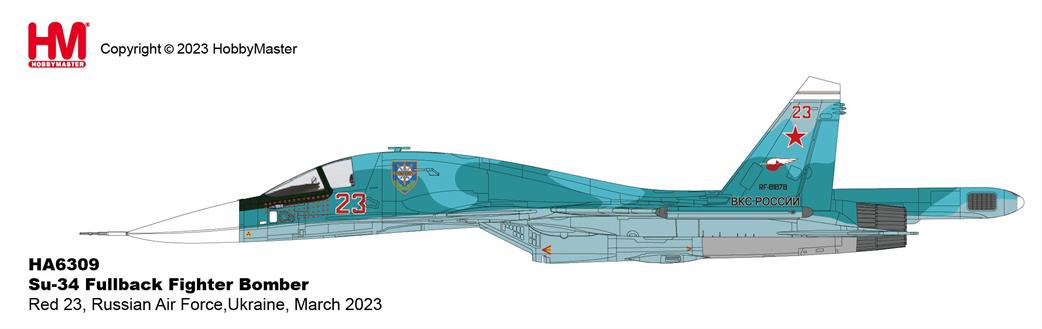 Hobby Master 1/72 HA6309 Su-34 Fullback Fighter Bomber Red 23 Russian Air Force Ukraine