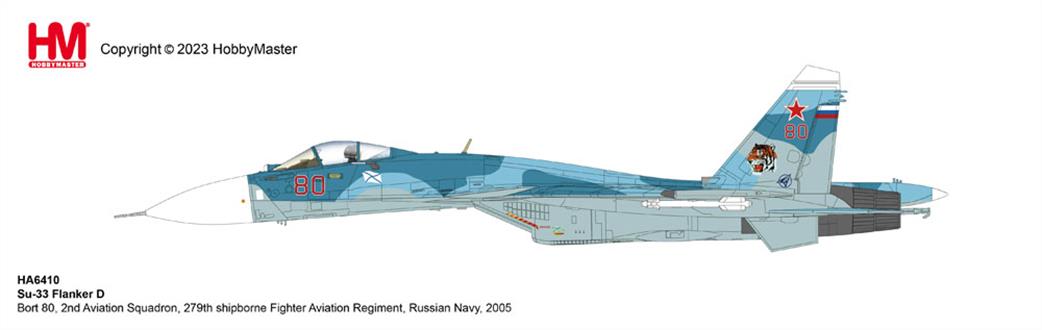 Hobby Master 1/72 HA6410 Su-33 Flanker D Bort 80 2nd Aviation Squadron 279th shipborne Fighter Aviation Regiment Russian Navy 2005