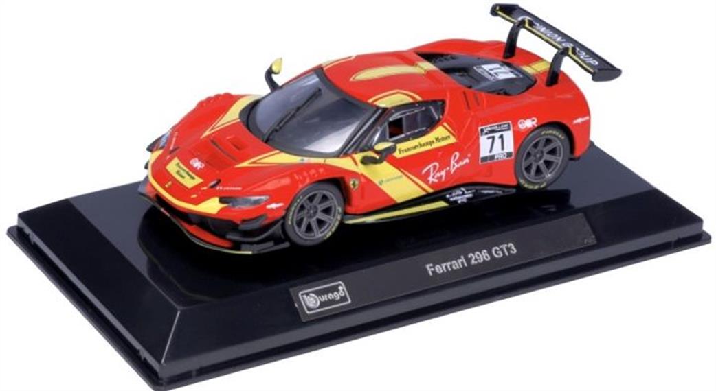 Burago 1/43 B18-36313 Ferrari Racing 296 GT3 Diecast Model