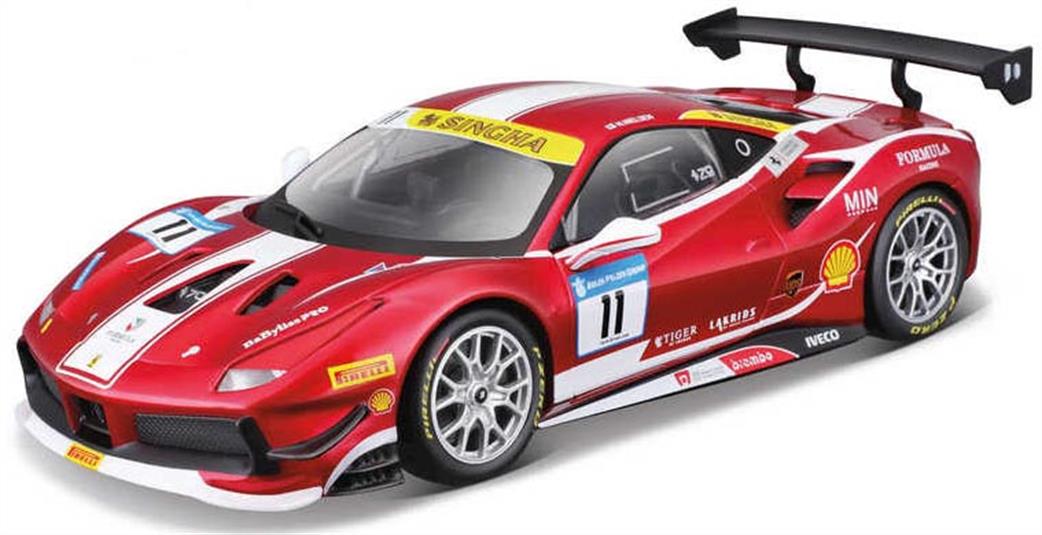 Burago 1/24 26583 Ferrari Racing 488 Challenge 2017 Diecast Kit