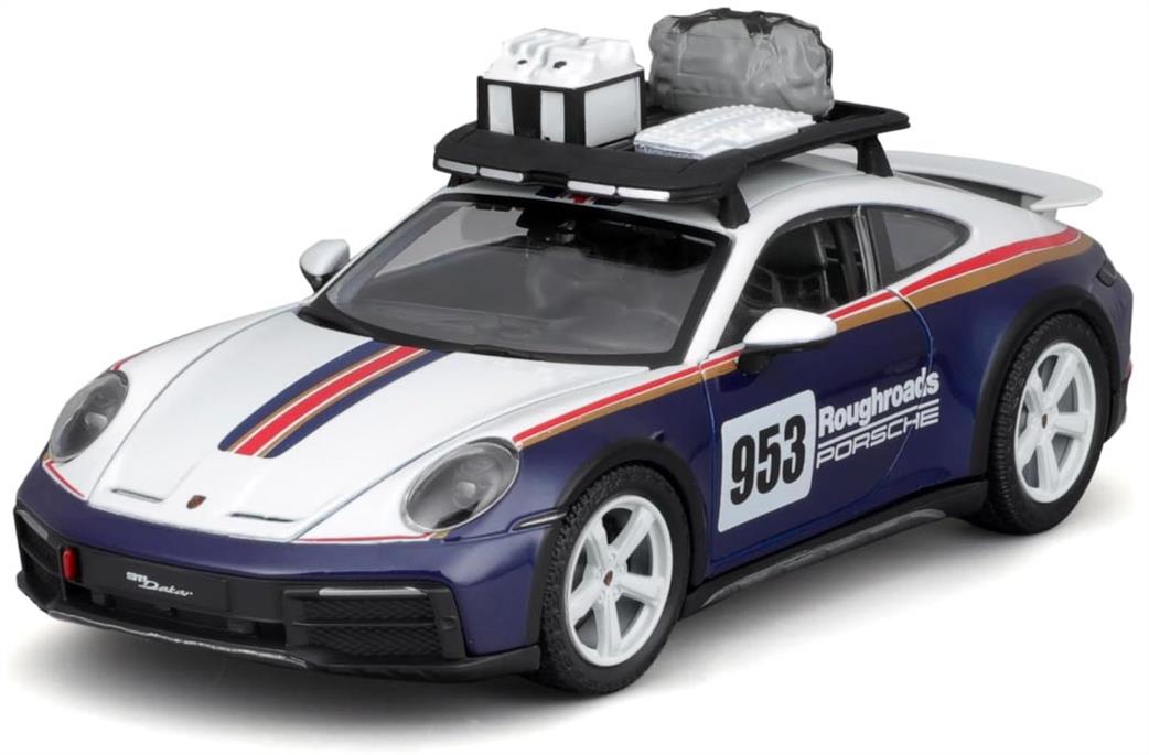 Burago 1/24 B18-28029 Porsche 911 Dakar 2023 Diecast Car Model