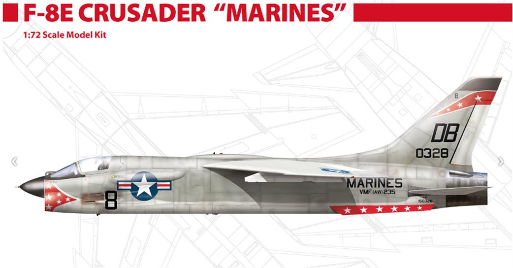 Hobby 2000 1/72 72074 F-8E Crusader Marines Plastic Kit