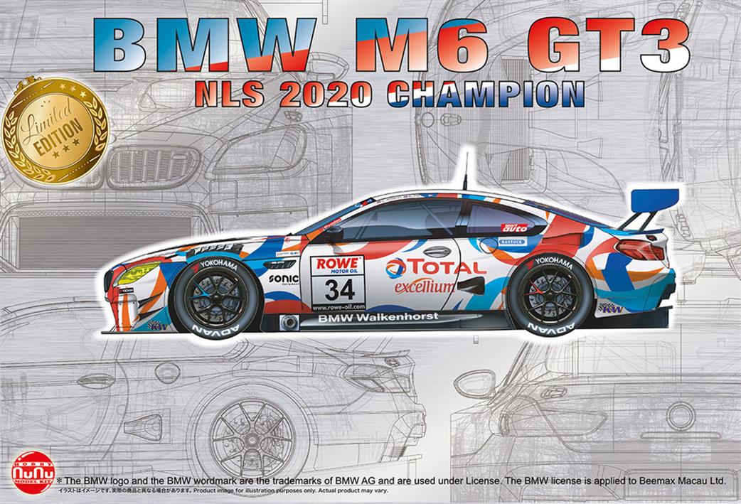 Nunu Models 1/24 24042 BMW M6GT3 2020 Mls Winner Sports Car Model Kit