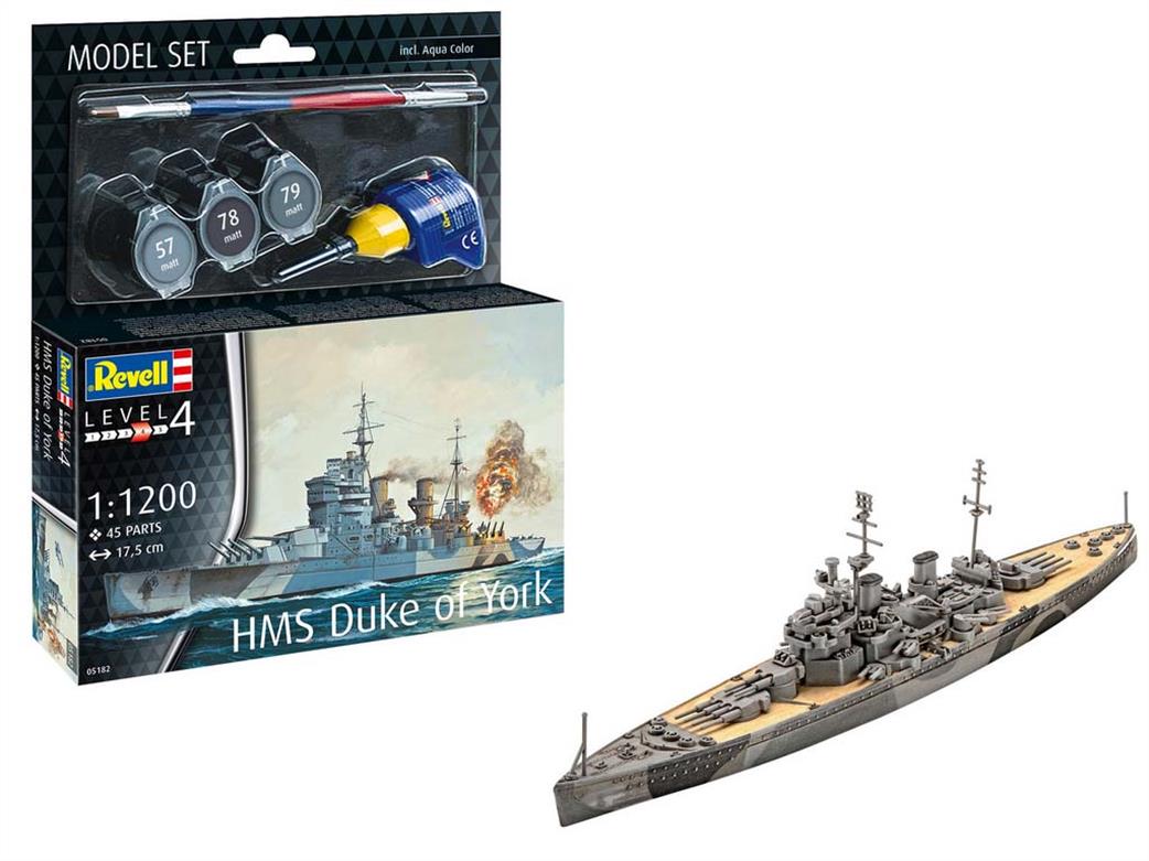 Revell 1/1200 65182 HMS Duke of York RN Battleship Starter Kit