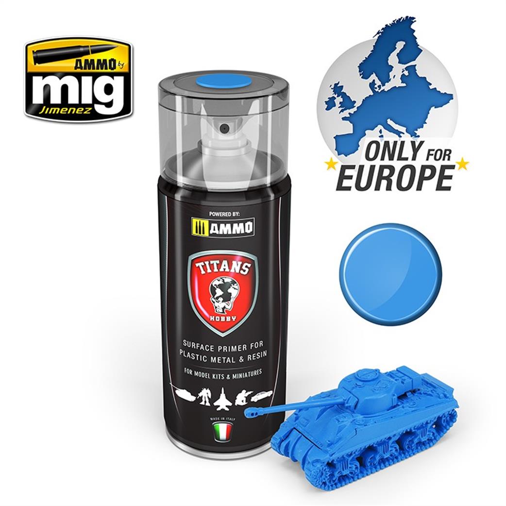 Ammo of Mig Jimenez  TTH103 Titans Hobby Space Blue Matt Primer 400ml Spray Can