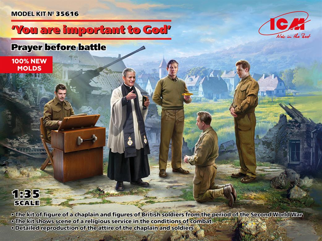 ICM 1/35 35616 Prayer Before Battle You are important to God Figure Set