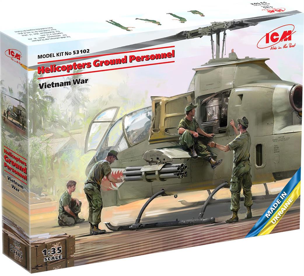 ICM 1/35 53102 Helicopter Ground Crew  Vietnam War Figure Set