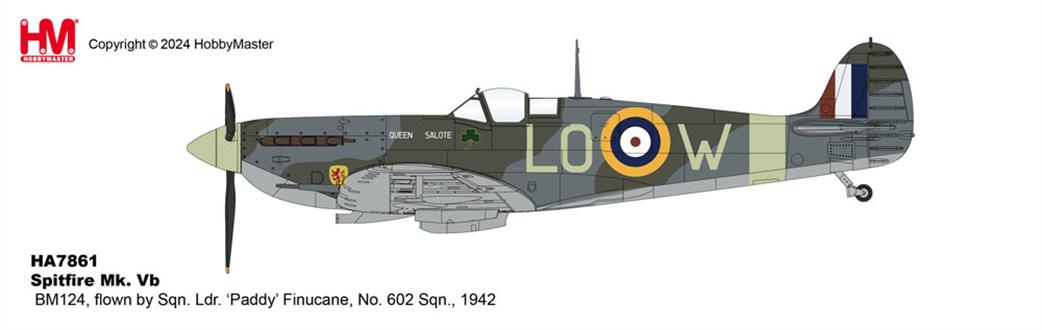 Hobby Master 1/48 HA7861 Spitfire Mk.Vb Sqn. Ldr. Paddy Finucane WW2 RAF Fighter Model