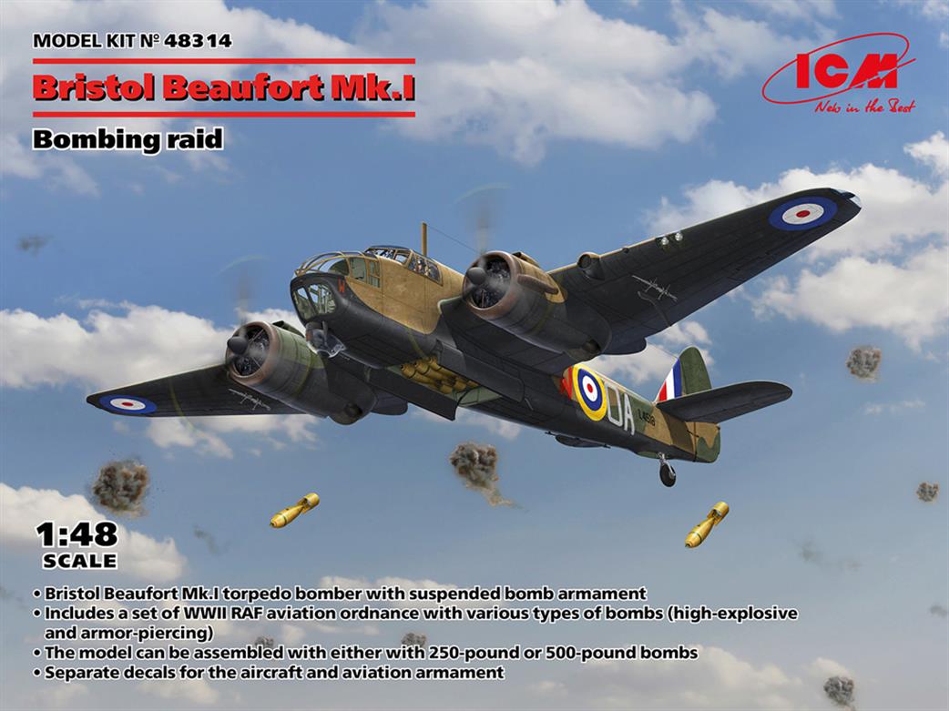 ICM 1/48 48314 Bristol Beaufort Mk.I Bombing Raid Kit