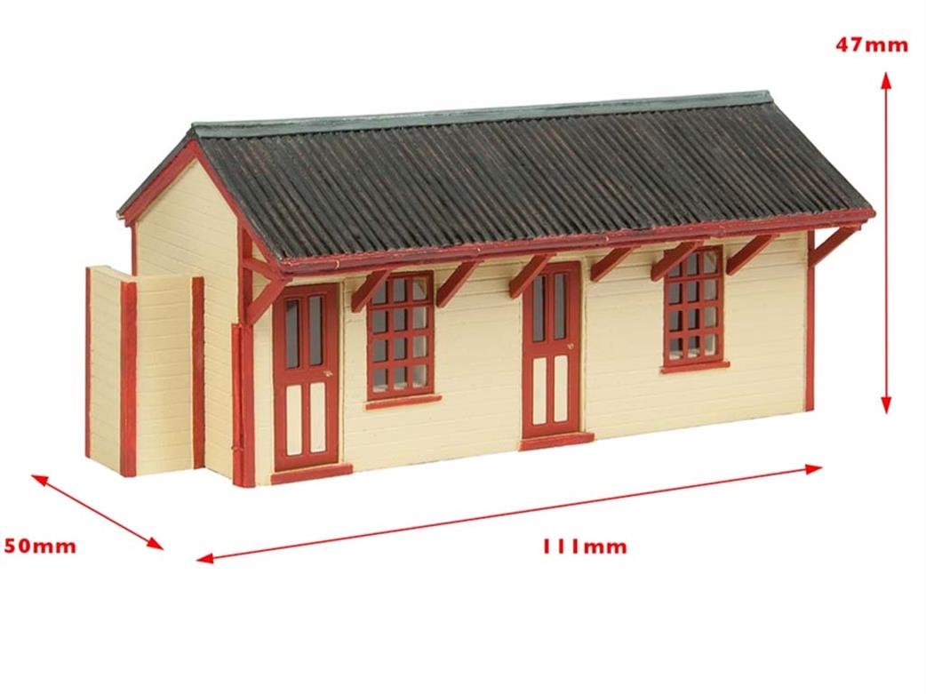 Bachmann OO 44-0192R Light Railway Wooden Station Building White with Red Doors