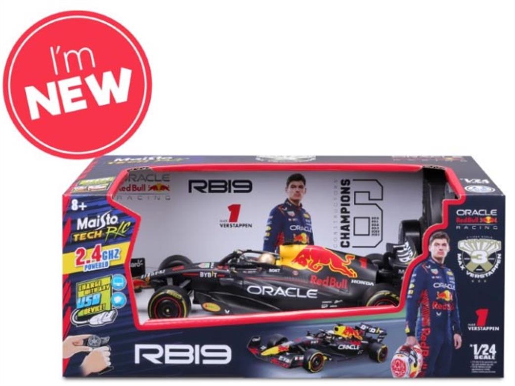 Maisto 1/24 M82358 F1 2023 Red Bull Rb19 Max Verstappen 2.4ghz Premium Radio Controlled Car Model