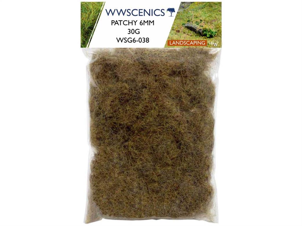 WWScenics  WSG6-039 6mm Patchy Static Grass 50g