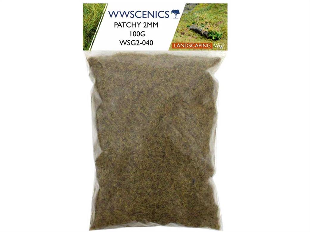 WWScenics  WSG2-040 2mm Patchy Static Grass 100g 1000ml