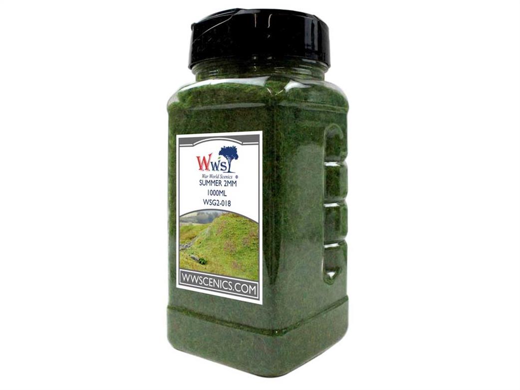 WWScenics  WSG2-018 2mm Summer Static Grass 1000ml Bottle