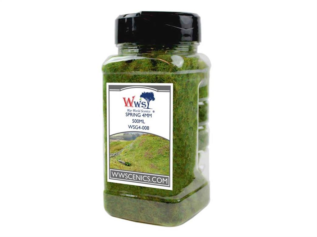 WWScenics  WSG4-008 4mm Spring Static Grass 500ml Bottle