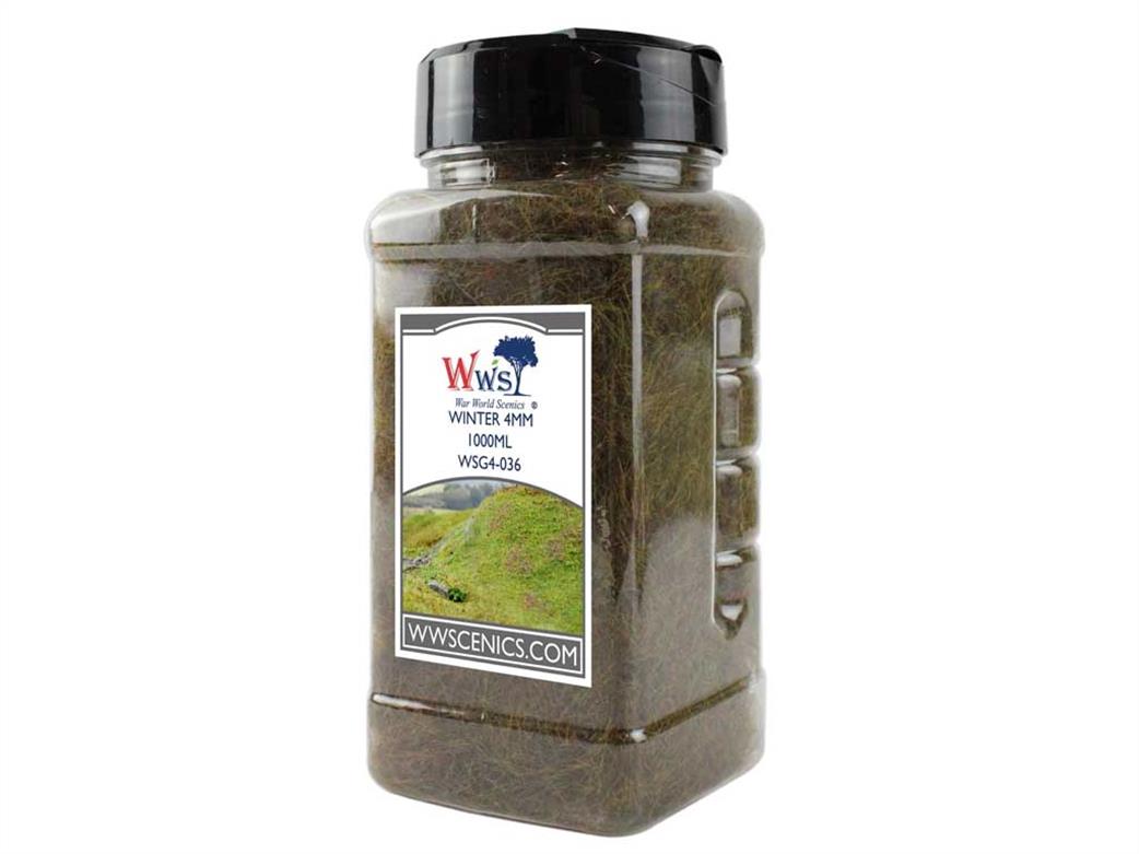 WWScenics  WSG4-036 4mm Winter Static Grass 1000ml Bottle