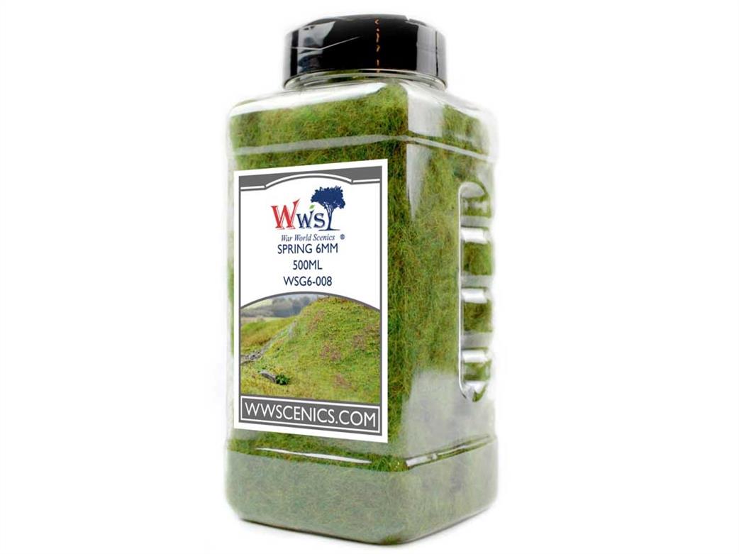 WWScenics  WSG6-008 6mm Spring Static Grass 500ml Bottle