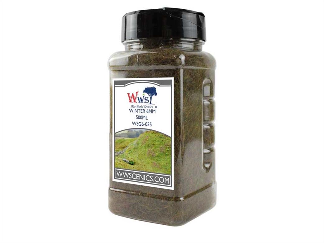 WWScenics  WSG6-035 6mm Winter Static Grass 500ml Bottle