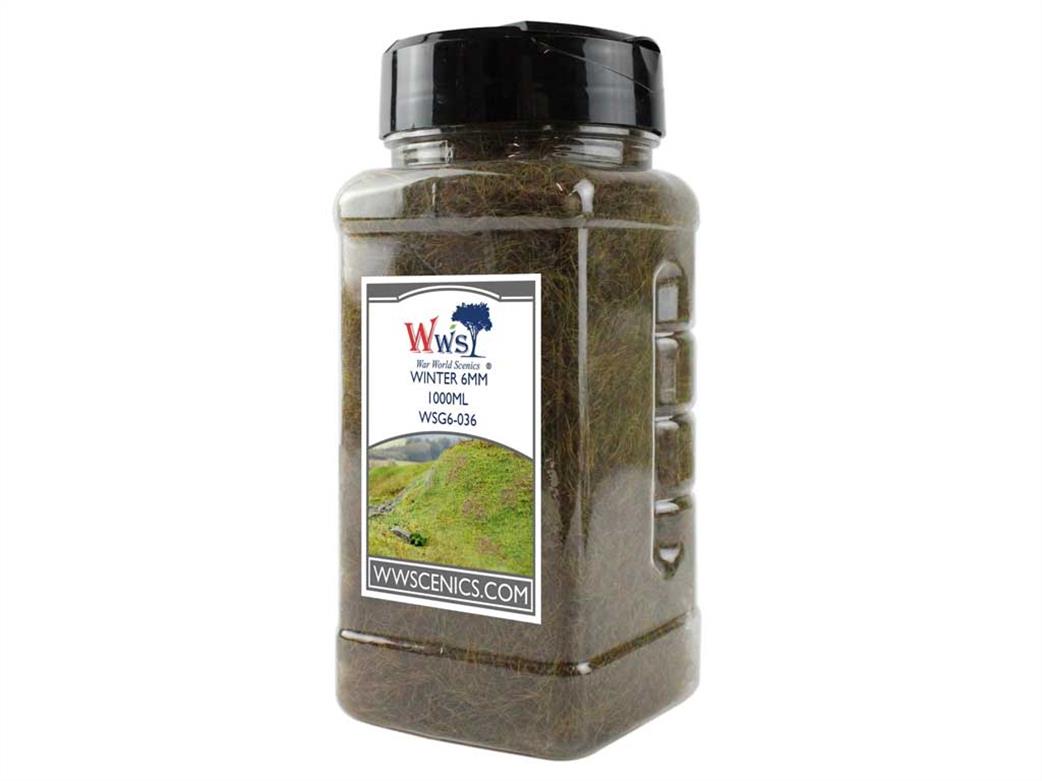 WWScenics  WSG6-036 6mm Winter Static Grass 100g 1000ml Bottle