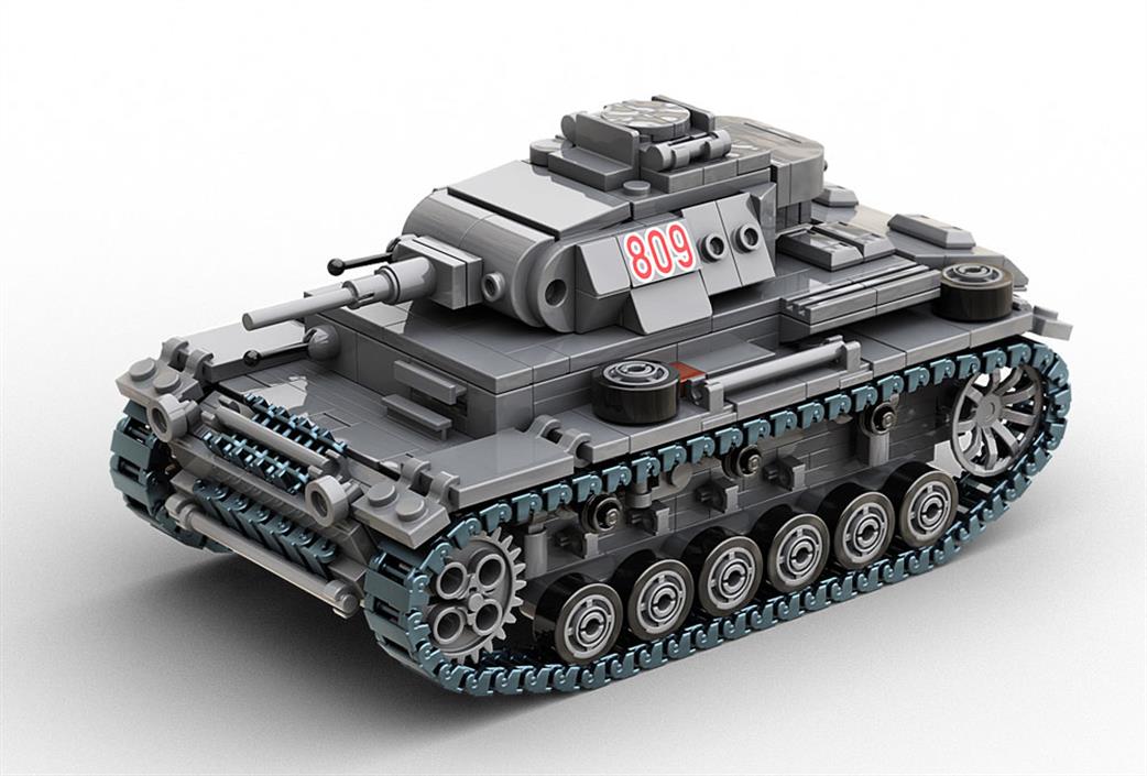 Build Army  B0141 Panzer 3 Block Construction Tank Model