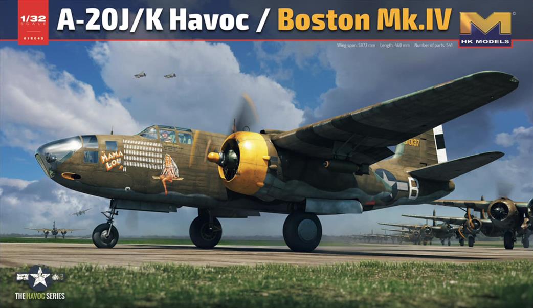 Hong Kong Models 1/32 HK01E40 A-20J/K Havoc Boston IV Light Bomber Plastic Kit