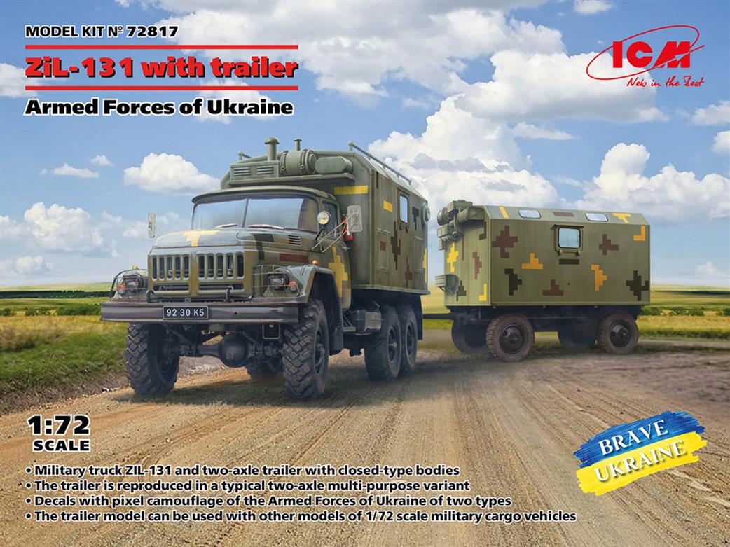 ICM 1/72 72817 Zil-131 Truck with Trailer Armed Forces of Ukraine