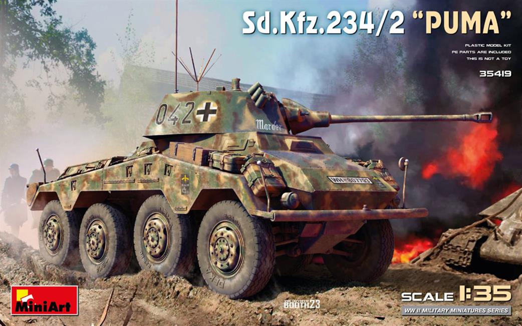 MiniArt 1/35 35419 German WW2 Sd.Kfz. 234/2 Puma Armoured Car Kit