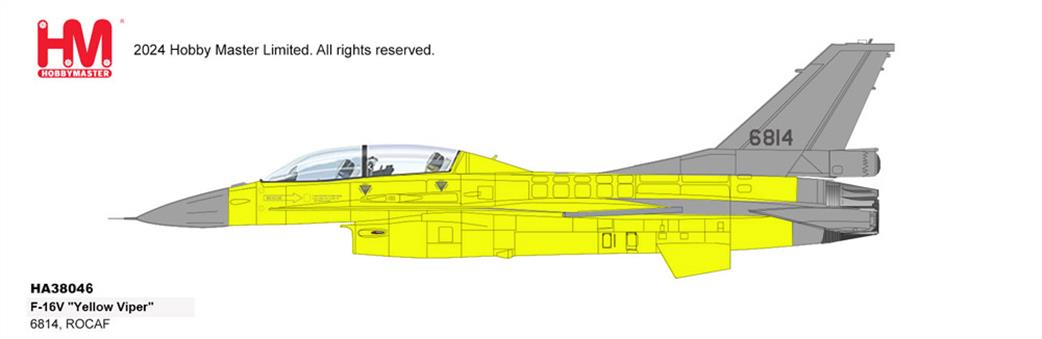 Hobby Master 1/72 HA38046 F-16V Yellow Viper 6814 ROCAF Fighting Falcon