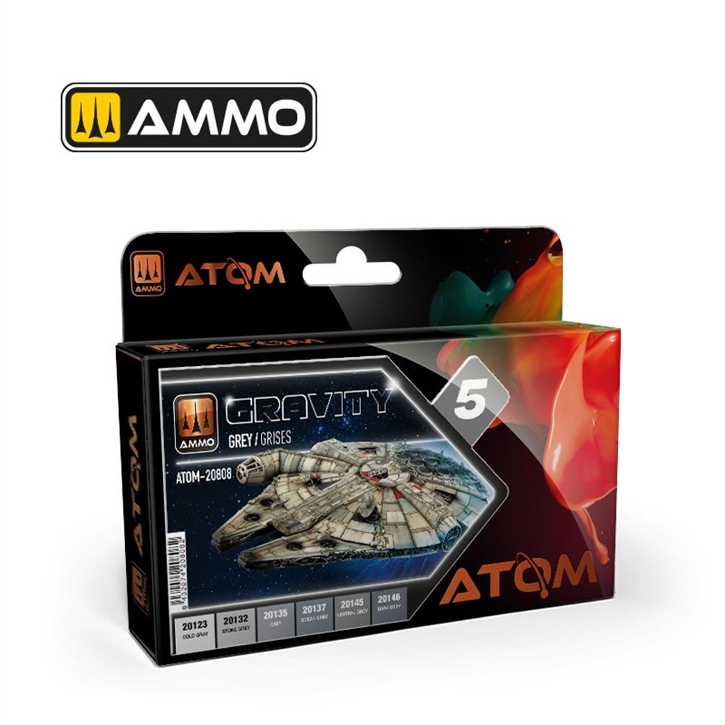 Ammo of Mig Jimenez  ATOM-20808 Atom Gravity Starship Greys Paint Set