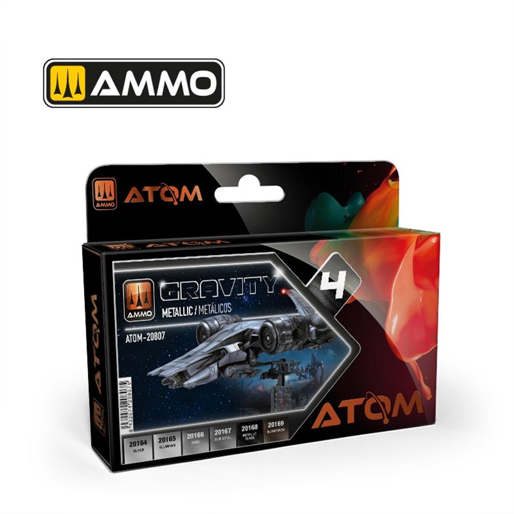 Ammo of Mig Jimenez  ATOM-20807 Atom Gravity Starship Metallics Paint Set