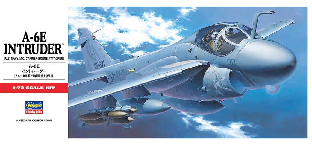 Hasegawa 1/72 HAC08 A-6E Intruder Carrier Borne Attack Aircraft Kit