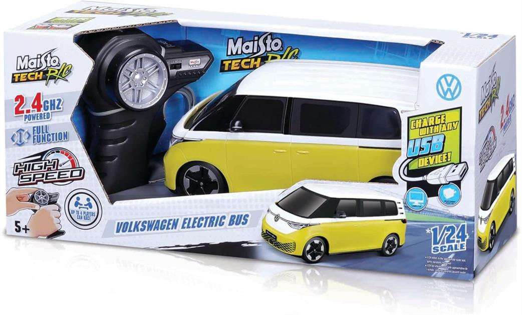 Maisto 1/24 M82343 VW ID Buzz Yellow/White 2.4ghz Radio Controlled Car Model