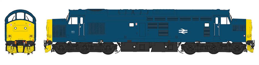 Heljan O Gauge 3730 BR Class 37/0 Centre Headcode BR Blue Model