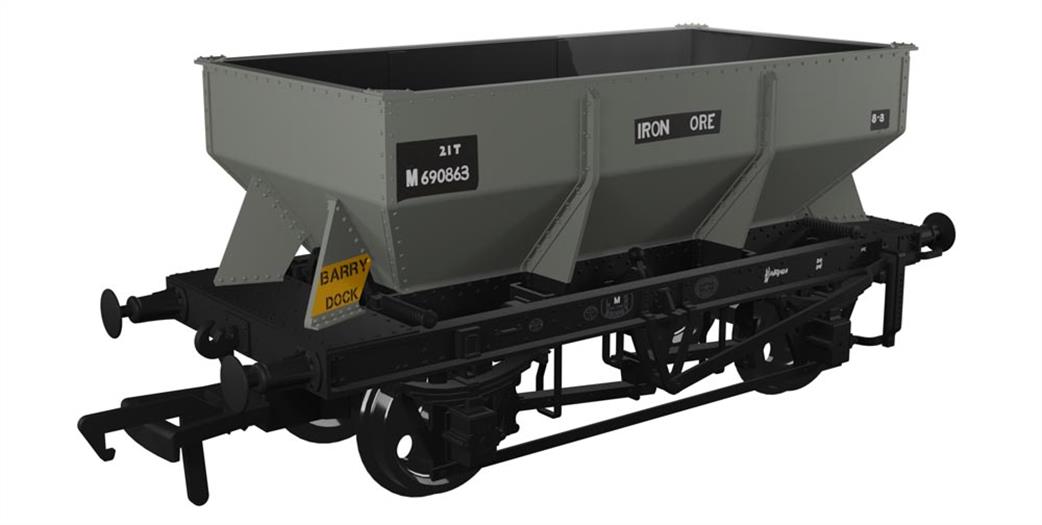 Rapido Trains OO 963008 LMS Iron Ore Hopper BR (Iron Ore) No.M690863