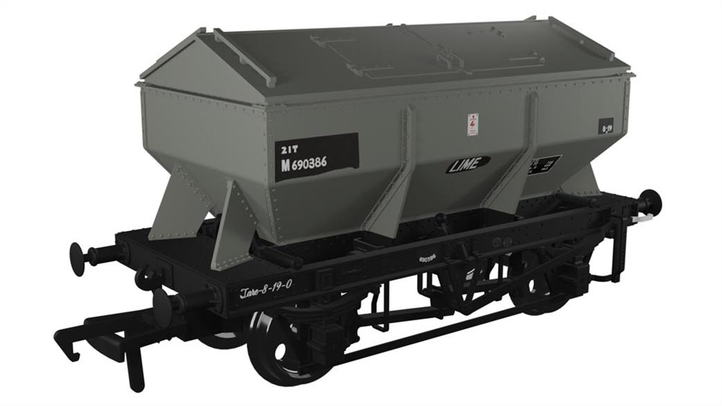 Rapido Trains OO 963012 LMS Iron Ore Hopper BR (Lime) No.M690386 with Hood