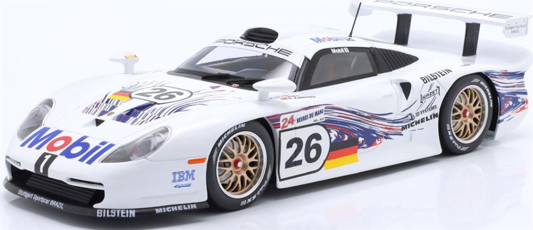 IXO 1/18 W18012002 Porsche 911 GT1 #26 24h Le Mans 1997 Collard/Kelleners/Dalmas Diecast Model