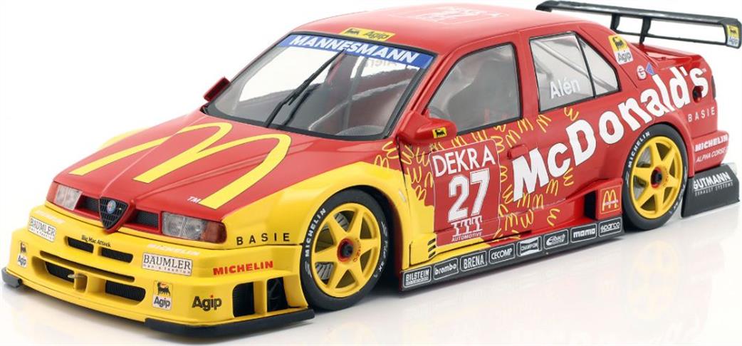 IXO 1/18 W1801008 Alfa Romeo 155 V6 TI #27 Markku Alen McDonald's DTM/ITC '95 Thunder in Helsinki Diecast Model