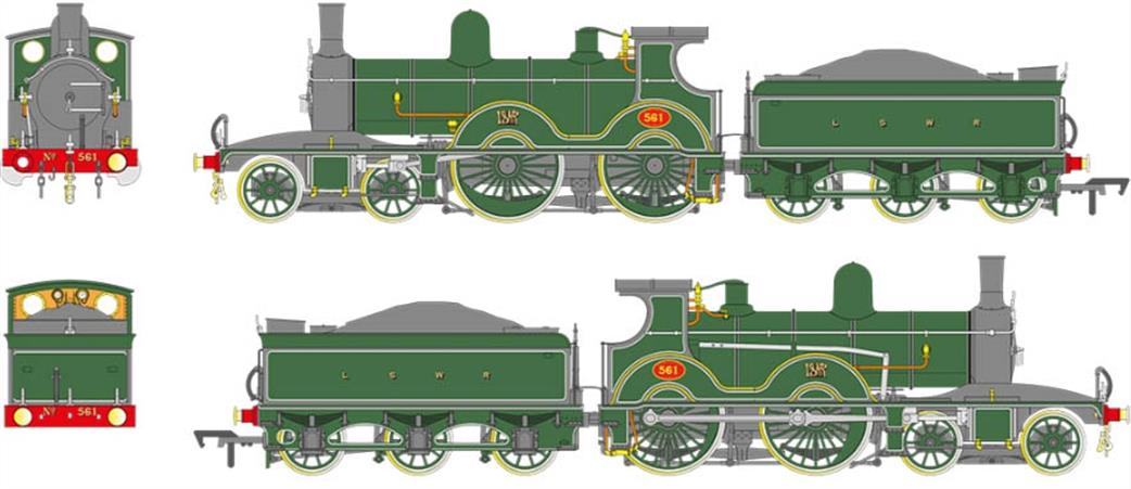 EFE Rail OO E85019 LSWR Adam T3 4-4-0 561 LSWR Adams Green