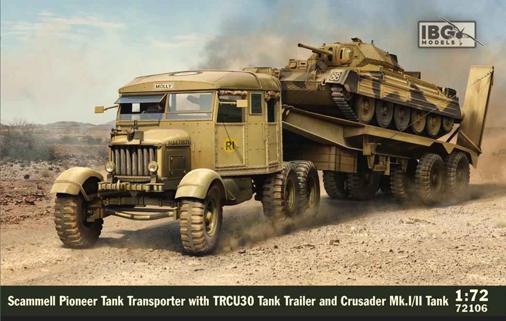 IBG Models 1/72 72106 Scammell Tank Transporter with TRCU30 Trailer and Crusader Mk.I/II